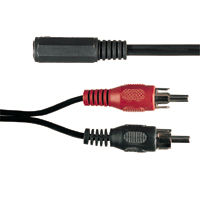 Dual Phono To Stereo 3.5mm Socket Audio Speaker Cable